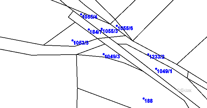 Parcela st. 1049/3 v KÚ Mlýny u Choustníku, Katastrální mapa
