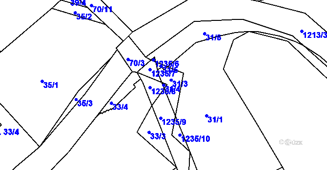 Parcela st. 31/4 v KÚ Mlýny u Choustníku, Katastrální mapa