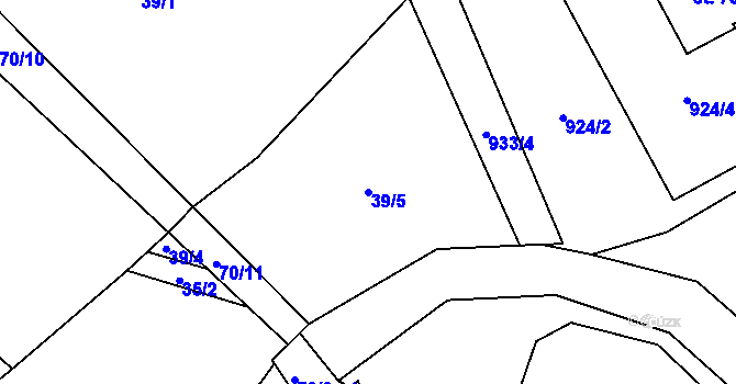 Parcela st. 39/5 v KÚ Mlýny u Choustníku, Katastrální mapa
