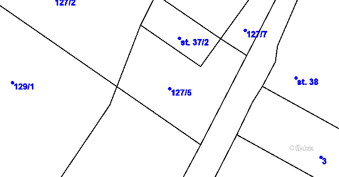 Parcela st. 127/5 v KÚ Mlýny u Choustníku, Katastrální mapa