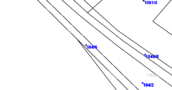Parcela st. 184/6 v KÚ Mlýny u Choustníku, Katastrální mapa