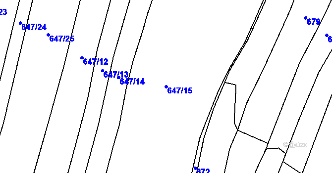 Parcela st. 647/15 v KÚ Mlýny u Choustníku, Katastrální mapa