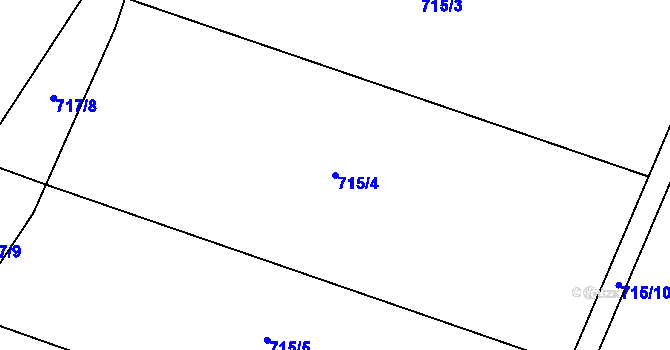Parcela st. 715/4 v KÚ Mlýny u Choustníku, Katastrální mapa