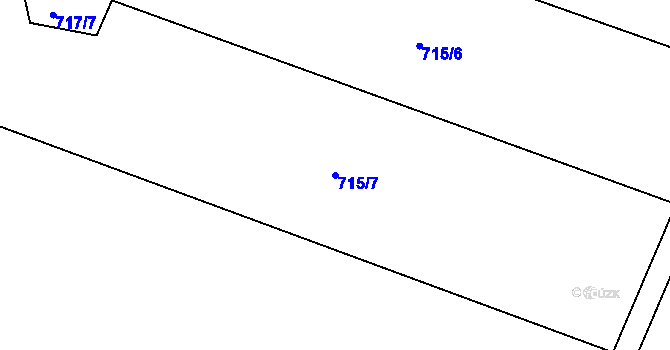 Parcela st. 715/7 v KÚ Mlýny u Choustníku, Katastrální mapa