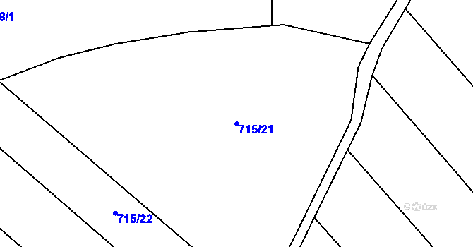 Parcela st. 715/21 v KÚ Mlýny u Choustníku, Katastrální mapa