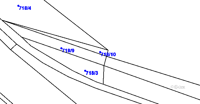 Parcela st. 718/10 v KÚ Mlýny u Choustníku, Katastrální mapa