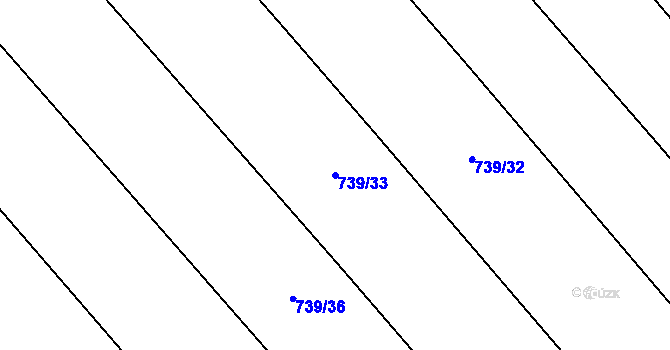 Parcela st. 739/33 v KÚ Mlýny u Choustníku, Katastrální mapa