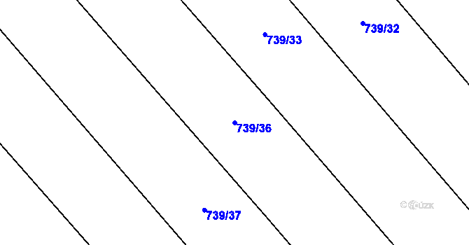 Parcela st. 739/36 v KÚ Mlýny u Choustníku, Katastrální mapa