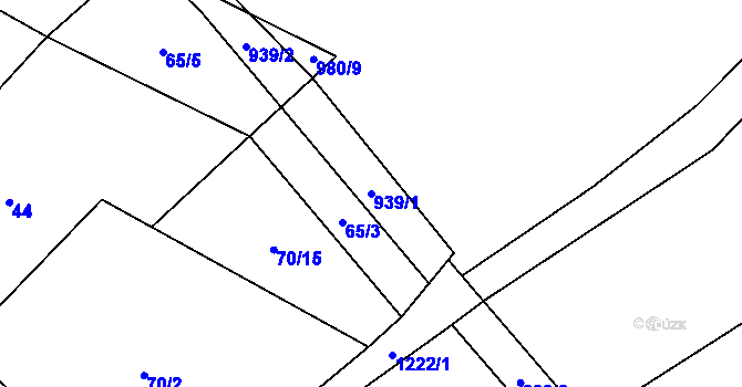 Parcela st. 939/1 v KÚ Mlýny u Choustníku, Katastrální mapa