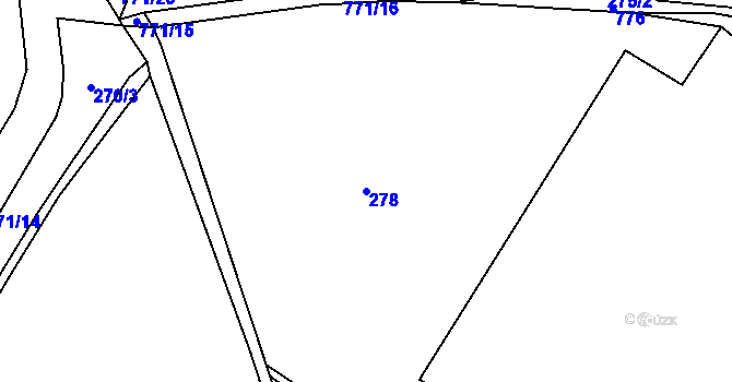 Parcela st. 278 v KÚ Mnetěš, Katastrální mapa