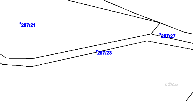 Parcela st. 287/23 v KÚ Mirotín, Katastrální mapa