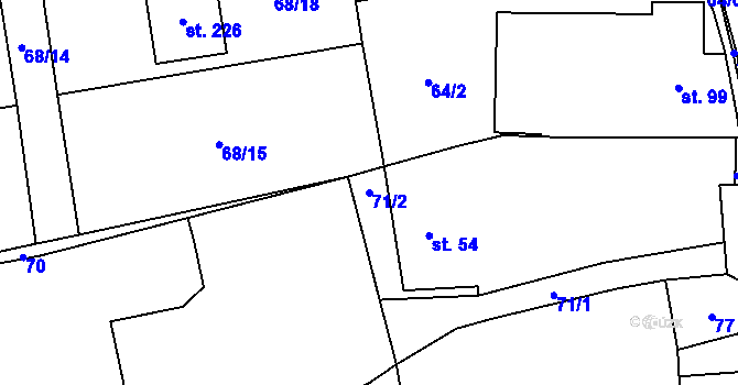 Parcela st. 71/2 v KÚ Mnich, Katastrální mapa