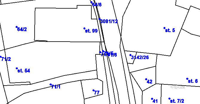 Parcela st. 71/4 v KÚ Mnich, Katastrální mapa