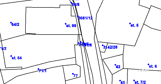 Parcela st. 71/5 v KÚ Mnich, Katastrální mapa