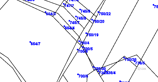 Parcela st. 700/4 v KÚ Mnichov, Katastrální mapa