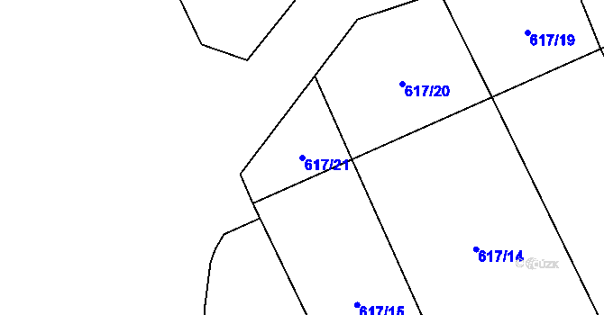 Parcela st. 617/21 v KÚ Mnichov, Katastrální mapa