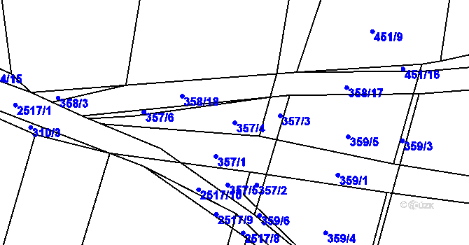 Parcela st. 357/4 v KÚ Mnichov, Katastrální mapa