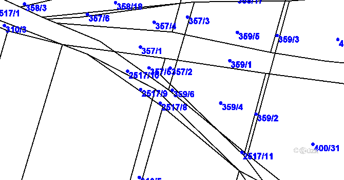 Parcela st. 359/6 v KÚ Mnichov, Katastrální mapa