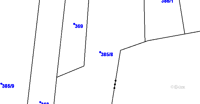 Parcela st. 385/8 v KÚ Mnichov, Katastrální mapa