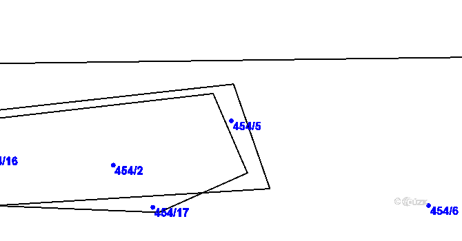 Parcela st. 454/5 v KÚ Mnichov, Katastrální mapa