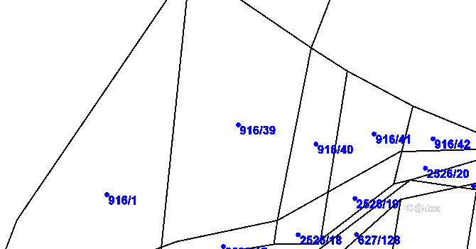 Parcela st. 916/39 v KÚ Mnichov, Katastrální mapa