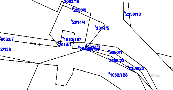 Parcela st. 2014/3 v KÚ Mnichov, Katastrální mapa