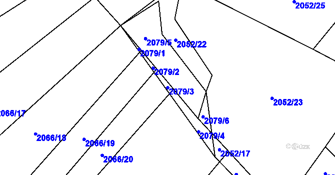 Parcela st. 2079/3 v KÚ Mnichov, Katastrální mapa