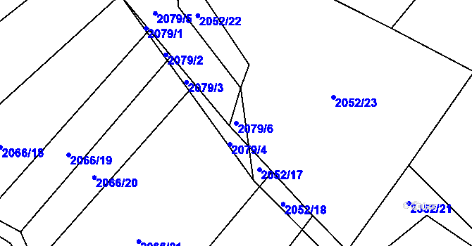 Parcela st. 2079/6 v KÚ Mnichov, Katastrální mapa