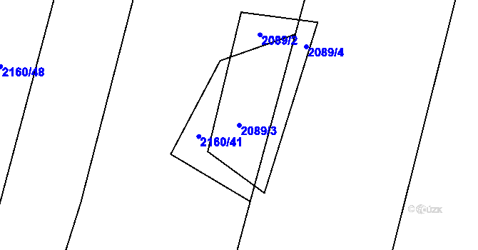 Parcela st. 2089/3 v KÚ Mnichov, Katastrální mapa