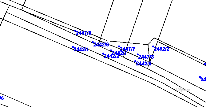 Parcela st. 2442/2 v KÚ Mnichov, Katastrální mapa