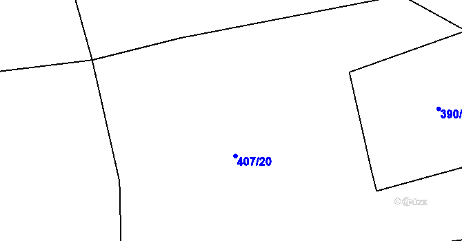 Parcela st. 407/20 v KÚ Hvožďany u Poběžovic, Katastrální mapa