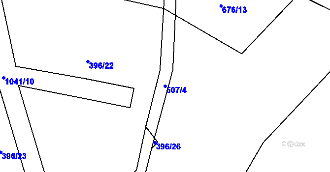 Parcela st. 507/4 v KÚ Mnichov u Poběžovic, Katastrální mapa