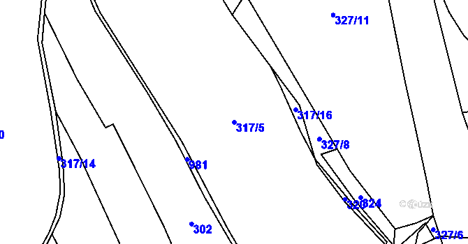 Parcela st. 317/5 v KÚ Mnichov u Poběžovic, Katastrální mapa