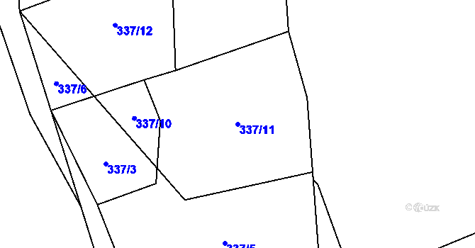 Parcela st. 337/11 v KÚ Mnichov u Poběžovic, Katastrální mapa