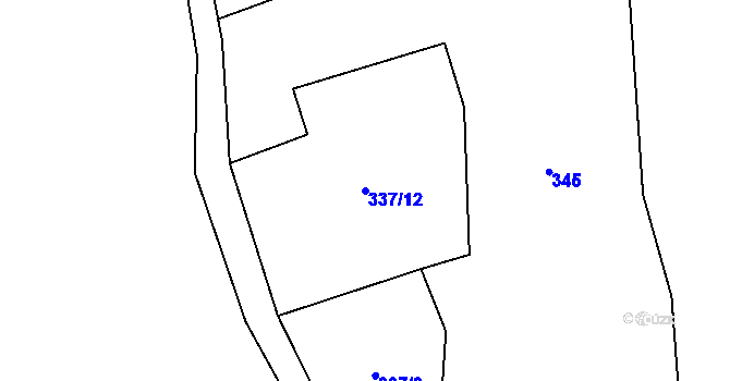 Parcela st. 337/12 v KÚ Mnichov u Poběžovic, Katastrální mapa