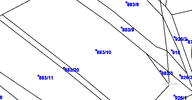 Parcela st. 883/10 v KÚ Mnichov u Poběžovic, Katastrální mapa