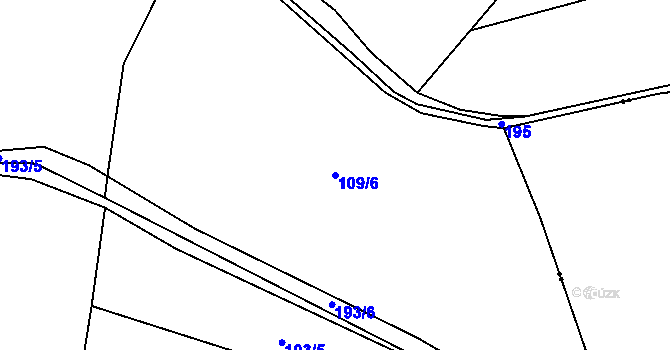 Parcela st. 109/6 v KÚ Pivoň, Katastrální mapa