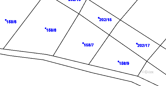 Parcela st. 158/7 v KÚ Pivoň, Katastrální mapa