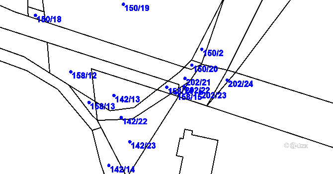 Parcela st. 158/14 v KÚ Pivoň, Katastrální mapa