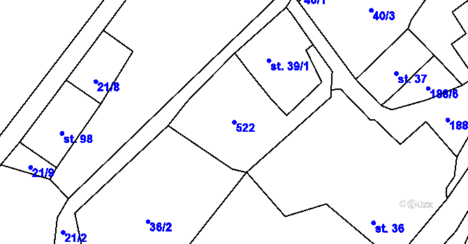 Parcela st. 522 v KÚ Pivoň, Katastrální mapa