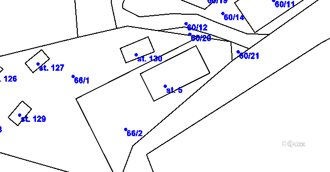Parcela st. 5 v KÚ Pivoň, Katastrální mapa
