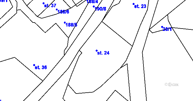 Parcela st. 24 v KÚ Pivoň, Katastrální mapa