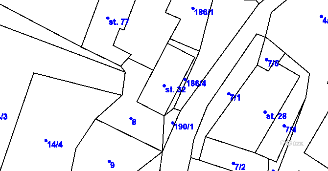 Parcela st. 32 v KÚ Pivoň, Katastrální mapa