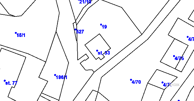 Parcela st. 33 v KÚ Pivoň, Katastrální mapa