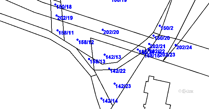 Parcela st. 142/13 v KÚ Pivoň, Katastrální mapa