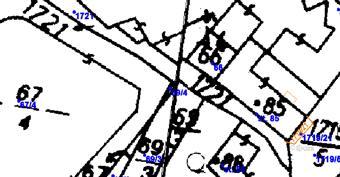 Parcela st. 69/4 v KÚ Mnichov u Mariánských Lázní, Katastrální mapa
