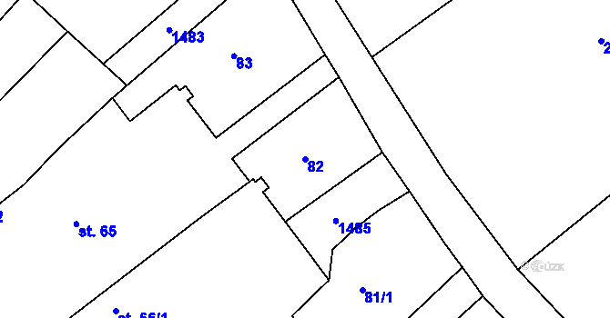 Parcela st. 82 v KÚ Sítiny, Katastrální mapa