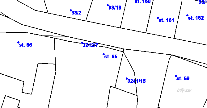 Parcela st. 65 v KÚ Mnichovice, Katastrální mapa
