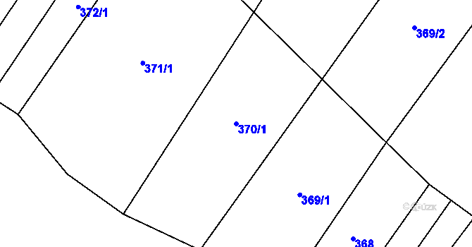 Parcela st. 370/1 v KÚ Mnichovice, Katastrální mapa