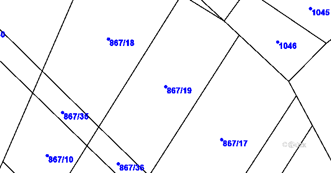 Parcela st. 867/19 v KÚ Mnichovice, Katastrální mapa
